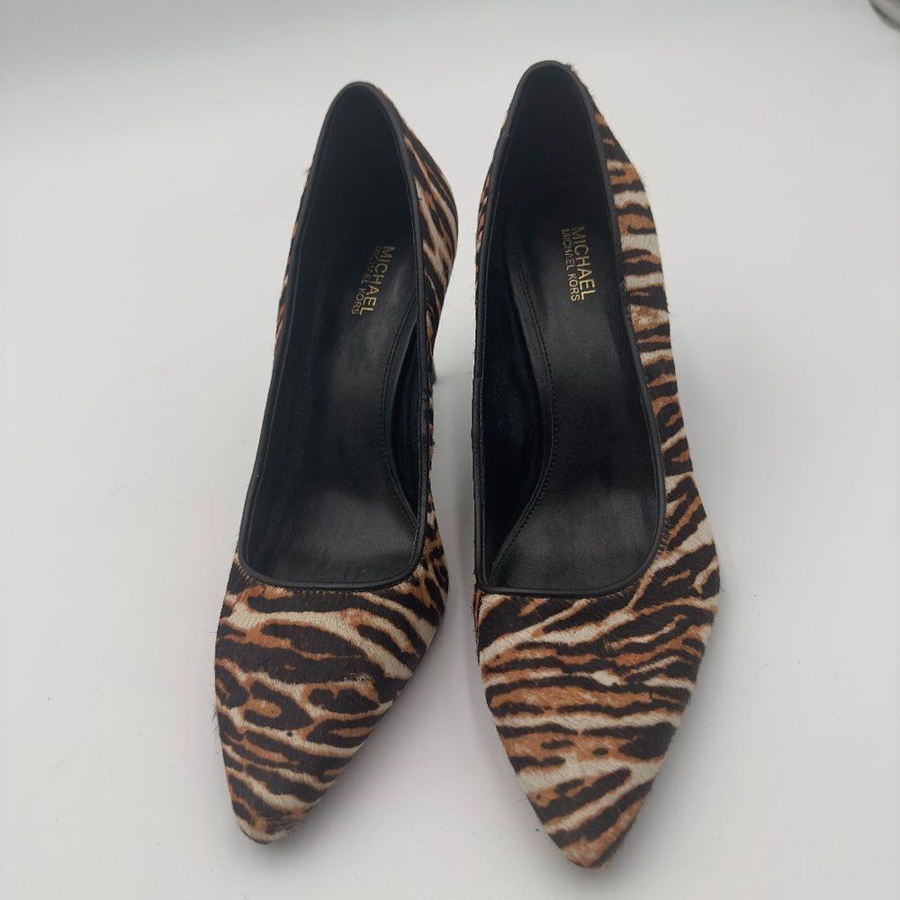 New Michael Kors Dorothy Flex Pump Printed Hair Calf Tiger. Zebras Print. Size 8